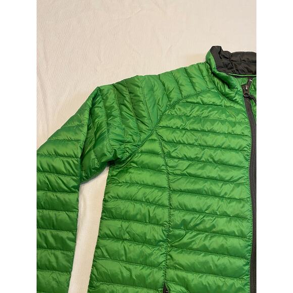 L L Bean Goose Down Puffer Jacket Kids Large 14-16 Green Full Zip Pockets - Picture 3 of 16